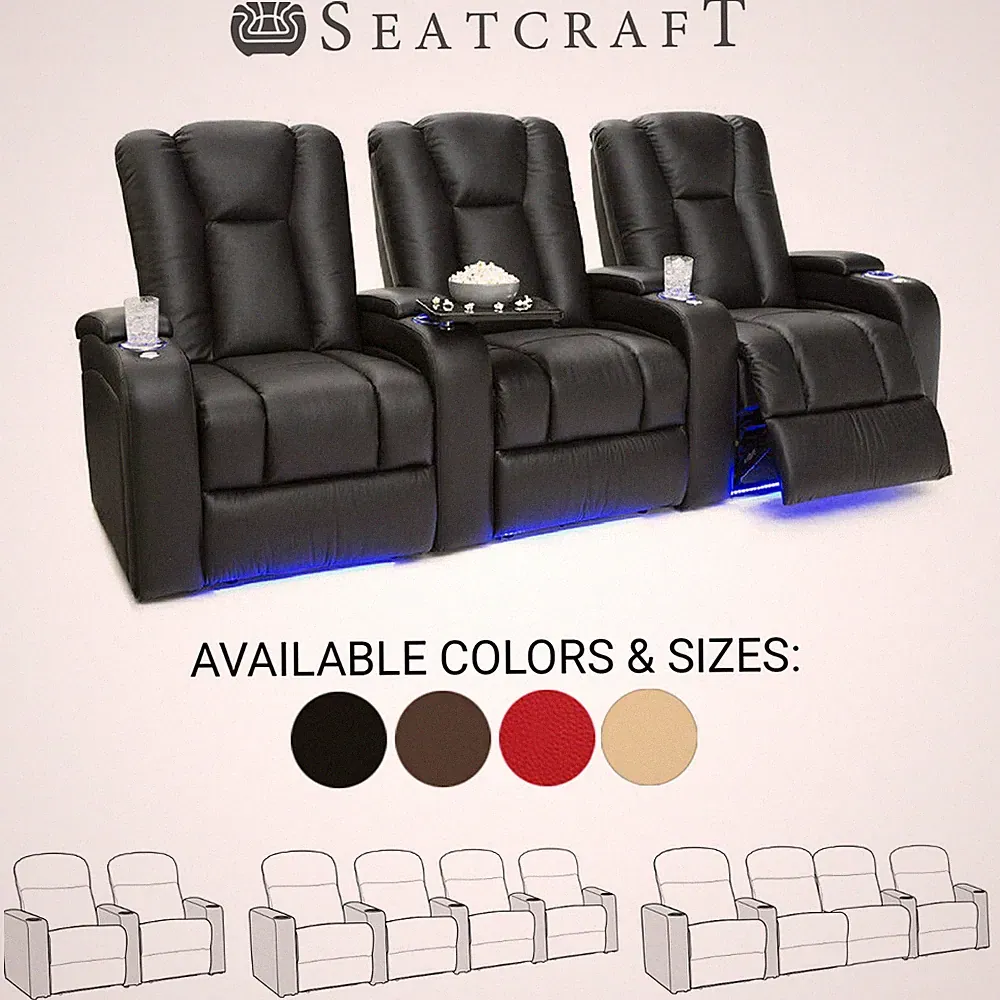 Seatcraft Serenity Leather Home Theater Seating Recliners Seat Chair Couch